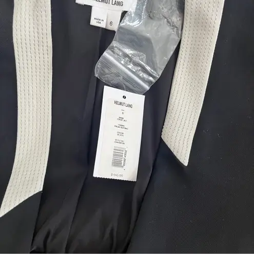 Helmut Lang NWT Black Palm Suiting Wool-Blend Blazer, Size 6