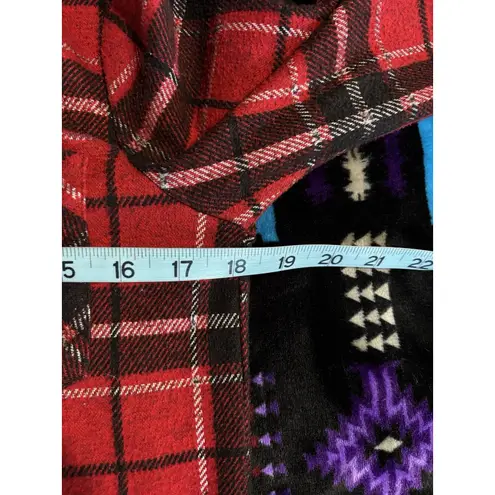No Boundaries  Long Sleeve Flannel Shirt Zip/Button Hood Plaid Size Sm Red/Blk - Image 5