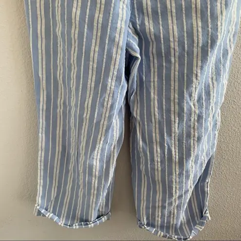 Tommy Hilfiger  Dana Fit Blue and White Crop Striped Pants 10