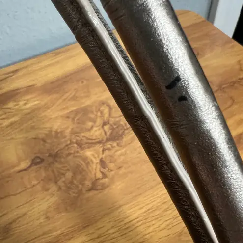 Elliott Lucca Woven Metallic Gold Silver Leather Tote Bag Medium Shoulder Bag