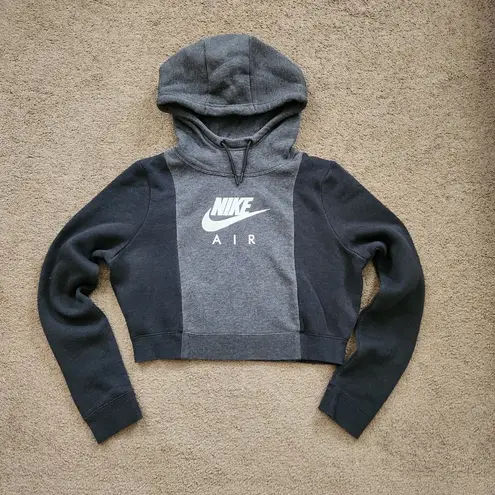 Nike Black/Grey/Silver  Cropped Hoodie, Women's M