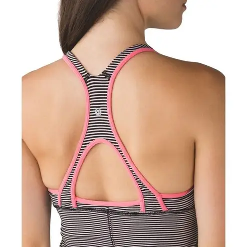 Lululemon  Satnam Tank Mini Pop Stripe Black Mink Berry Pink Lemonade Size 6