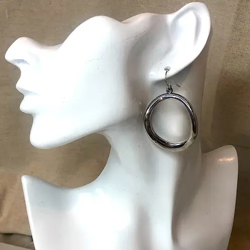 SIMON SEBBAG Sterling Silver Electroplated Drop Hoop Earrings Vintage - Image 13