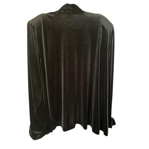 Betsy Lauren Woman Black Velvet Open Front Blazer Jacket 24W Plus Size Cardigan