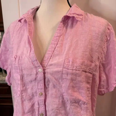 C&C California Women’s Pink Linen Blouse Size XL