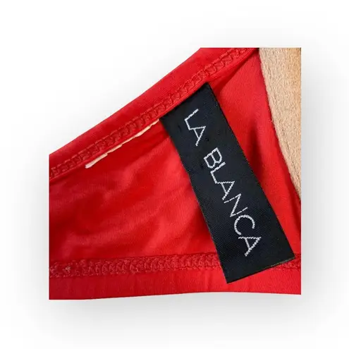 La Blanca ᯾ Whipstich Grommet Detailed Underwire Cup Bikini Top ᯾ Red ᯾ Large