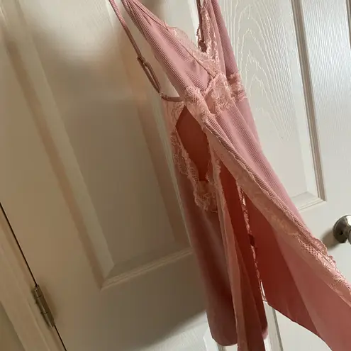Pink Lace Trim Slip woman’s top size medium