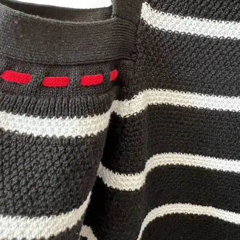 Ralph Lauren Lauren  Rare Black & White Striped Cold Shoulder Sweater Size Medium