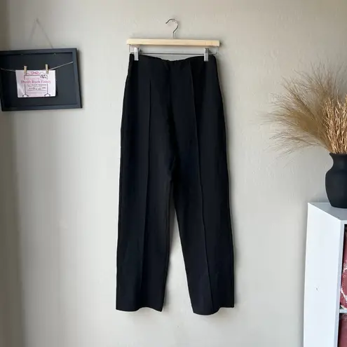 Saks Potts Pants Black Lissi Logo Jacquard High Rise Straight Leg Pants Size 1