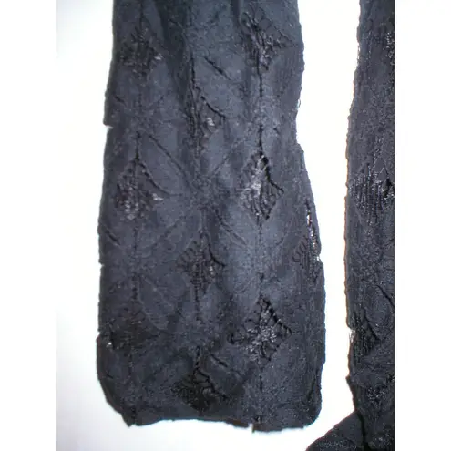 Pleione New Womens NWT Crochet Cardigan S Open Black Small Jacket Nice Soft USA