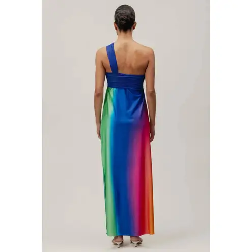 NWT BAOBAB Multicolor Ombre One Shoulder Front Cutout Eliza Maxi Dress Size S