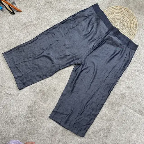 Unique Vintage  Women’s Chambray High Rise Pants Cropped Capri Blue Plus Size 5X