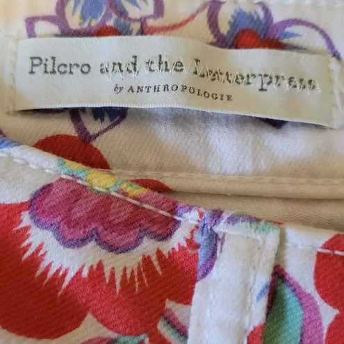 Anthropologie PILCRO AND THE LETTERPRESS FOR  FLORAL MID RISE SKINNY JEANS 29