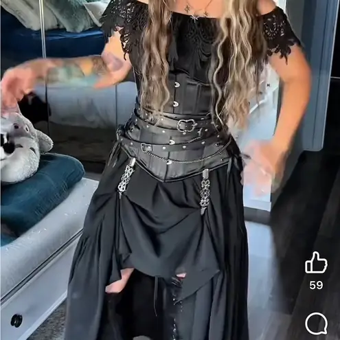 Mens Women’s Unisex Wrap around Renaissance Belt Black