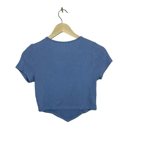 PacSun  Women’s Ribbed Fitted Cropped Tee in Blue Size S
