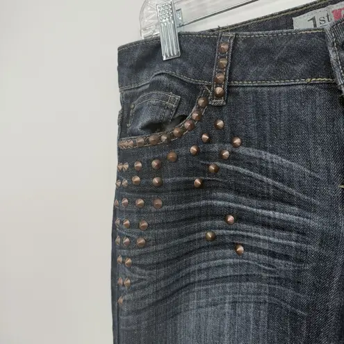 1st Kiss Juniors Y2k Dark Wash Mid Rise Skinny Ankle Jeans Size 9