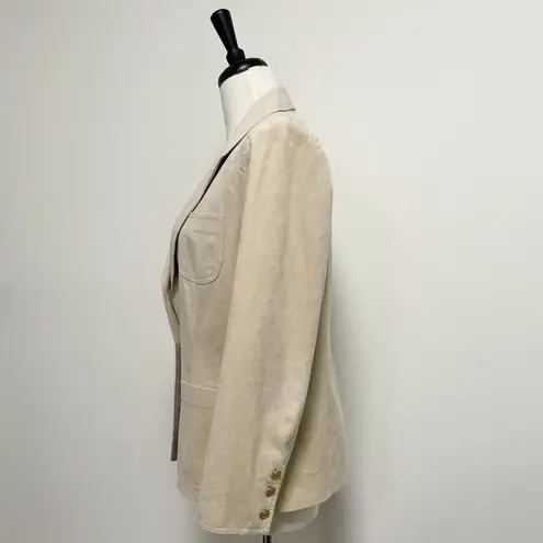 Abe Schrader Vintage Faux Suede Beige Button Gold Size 12