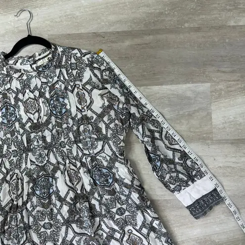 Marie Oliver Catie Silk Midi Dress Women’s XL Long Sleeve Opal Medallion print