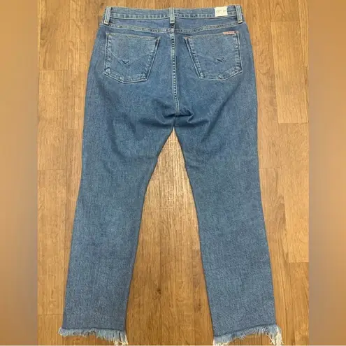 Hudson Jeans  Luxe Crop Riley relaxed straight hidden bottoms medium light sz 26