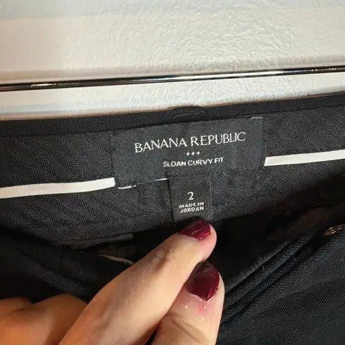 Banana Republic  Sloan Curvy Fit black cropped dress pants