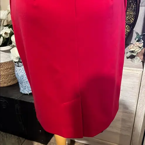 Dana Buchman Red Pleated Sheath Dress