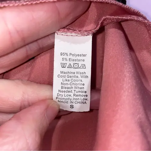 Unbranded Pink Silky Lace Trim Cami Top Women Size S Babydoll Crop Y2K Romantic