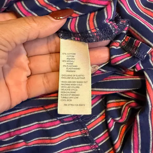 Rafaella Weekend Striped Collared Sleeveless Knit Dress with Drawstring #