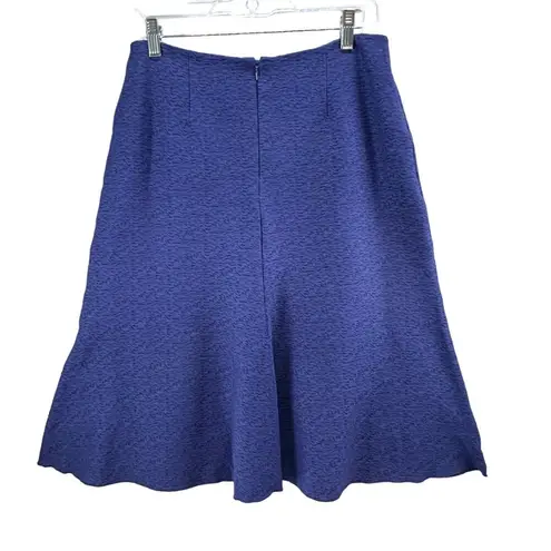 CAbi  Skirt Womens Size 4 Patriot Blue Textured Tulip Midi Skirt Flare Stretch