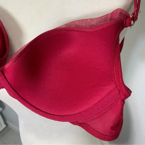 OnGossamer 36C Twilight Demi Bra G3105 Garnet Red Glitter Size undefined