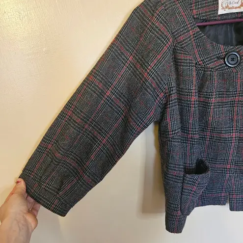 Be cool  Size Medium M Tweed Big Button Vintage Retro Pocket Old Money - Image 9