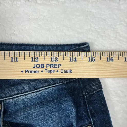 CAbi High Rise Straight Jeans Tuxedo Stripe Dark Wash Style 3750 Size 6