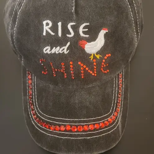Rise and Shine Rooster Mineral Washed Black Baseball Hat