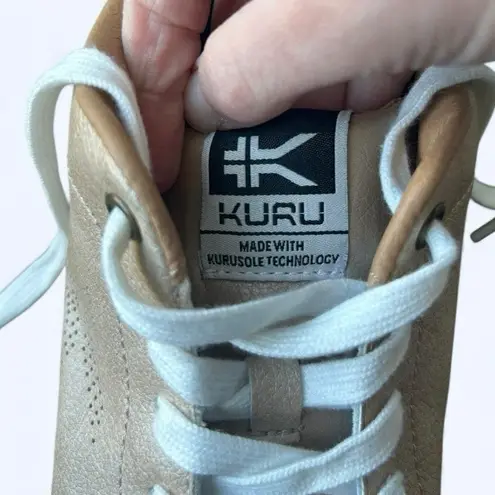 KURU Roam Leather Sneakers Bronze Metallic Women’s Sz 8 Comfort Walking Shoes Pink
