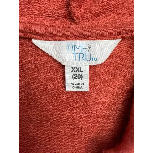 Rust Waffle Knit Hoodie XXL | Time and Tru Oversized Pullover | Cozy Fall Top Orange Size undefined - Image 4