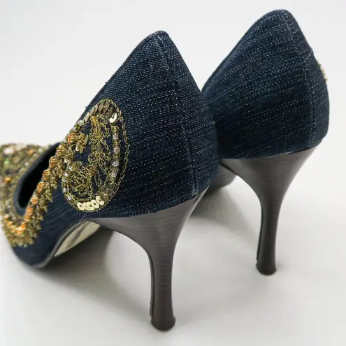 Anne Michelle Vintage Y2K  Sequin Beaded Heels