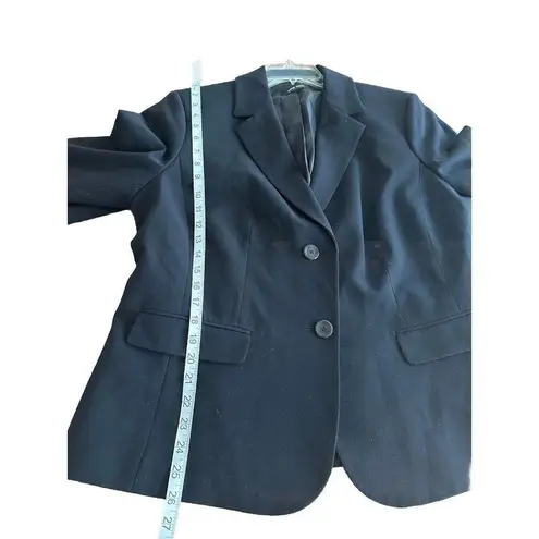 Nine West  Blazer Womens Jacket Two Button Size L-XL Office Formal Preppy Black