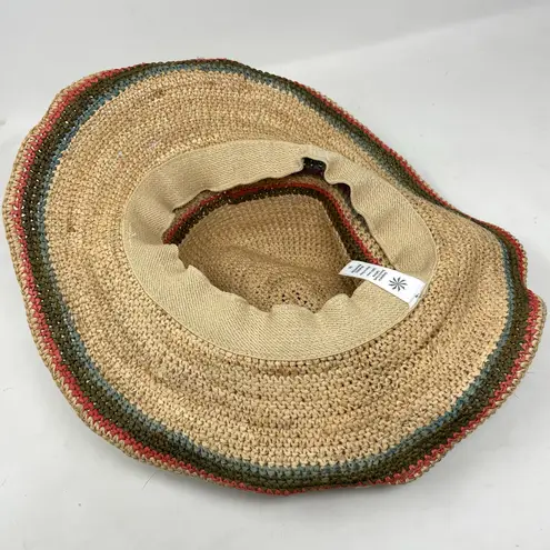 Athleta  Baja Straw Cowgirl Hat Coastal Beach Stripe Western Boho Women One Size thumbnail 8