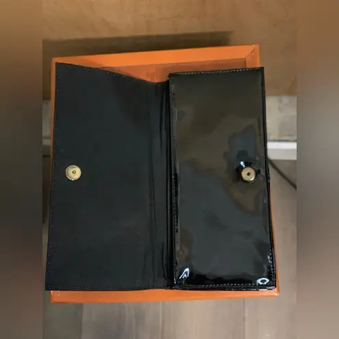 Vintage Elegant Black High Shine Patent Leather Clutch