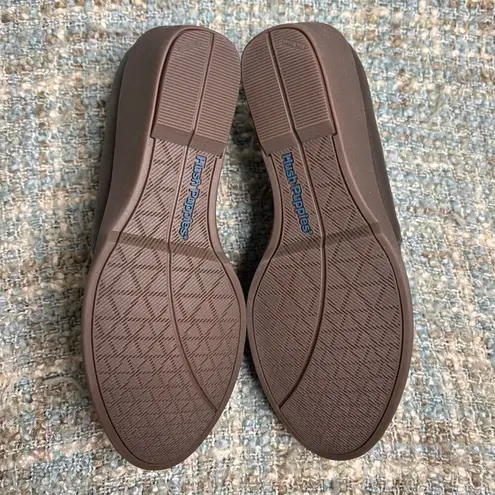 Hush Puppies Women's Fraulein Mariya Heeled Loafer in Dark Brown Shield Leather