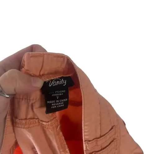 Vanity Y2k 2000s Juniors Size 7 Orange Pink Cargo Crop Pants Orange