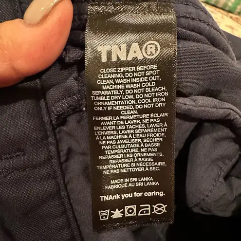 TNA aritiza navy barrel cargo jogger high rise pants 4 Blue