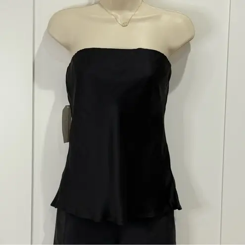 NWT Donni Satiny Tube Top Medium Black Satin Revolve Chic