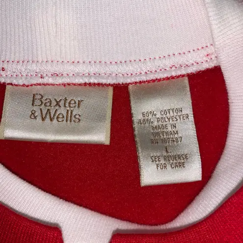 This is a red sweatshirt from Baxter & Wells Size L