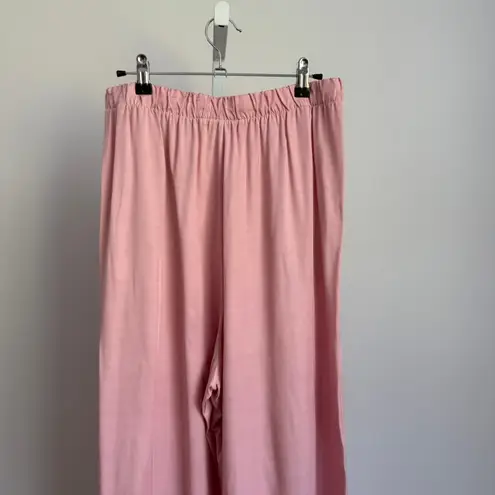Stateside Wide Leg Lounge Pants Elastic Waist Pockets Pink Size M