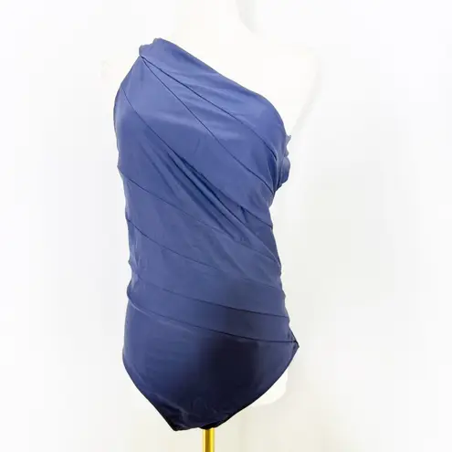 Summersalt The Sidestroke One-Shoulder Swimsuit Women’s Size 12 Deep Sea Navy