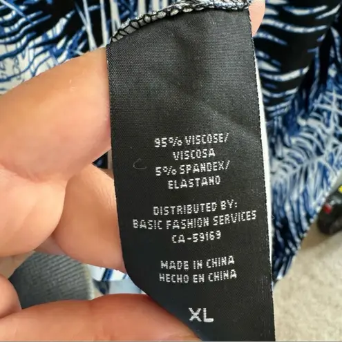 Mario Serrani Italy Blue Tropical Printed Maxi Dress - Size XL