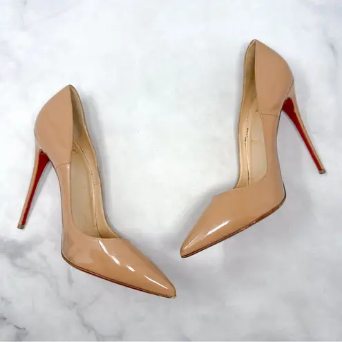 Christian Louboutin  So Kate 120 Patent Leather Pointed Toe Pumps Heels Nude 38.5 - Image 3