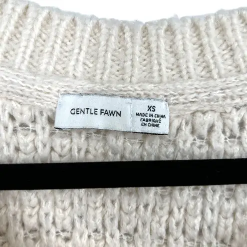 Gentle Fawn Chunky V-Neck Sweater Cream Size XS