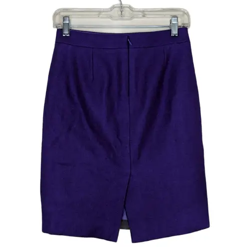 J. Crew Factory Purple Wool Pencil Skirt