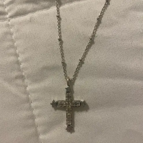 Authentic Virgins Saints & Angles (VSA) Silver Crystal Cross Necklace
